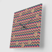 Carrée Horloge Tropicale Zigzag (Angle)