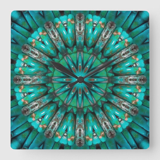Carrée Horloge Turquoise Art 1 (Recto)