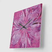 Carrée Horloge unique en style fleuri (Angle)