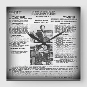 Carrée Horloge unique mignonne et de Clyde /wall