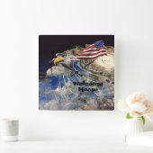 Carrée Horloge USA Whirling Earth (Maison)