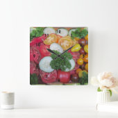 Carrée Horloge Veggie de cuisine (Maison)
