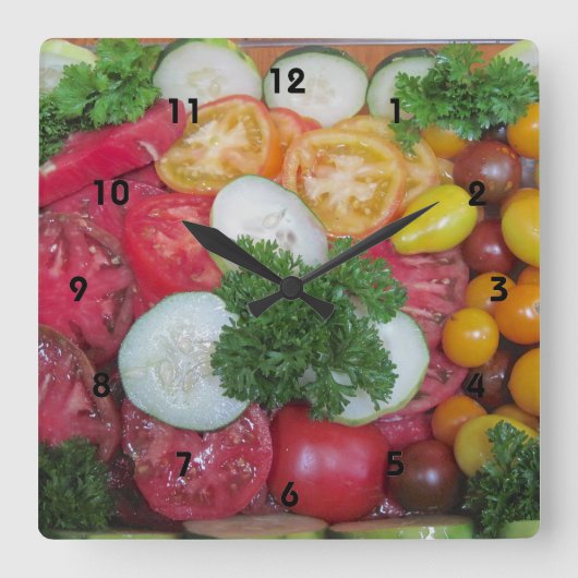Carrée Horloge Veggie de cuisine (Recto)