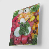 Carrée Horloge Veggie de cuisine (Angle)