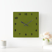 Carrée Horloge vert olive changeable (Maison)