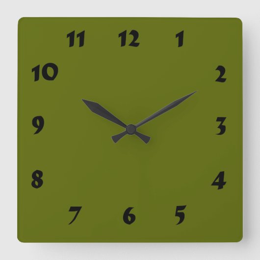 Carrée Horloge vert olive changeable (Recto)