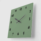 Carrée Horloge verte à échelle numérique modifiable (Angle)