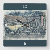 Carrée Horloge vintage classique (Recto)