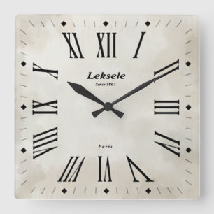 Carrée Horloge vintage d'élégance