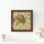 Carrée Horloge vintage des chameaux de rêve (Maison)