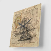 Carrée Horloge vintage du Carré de navire (Angle)