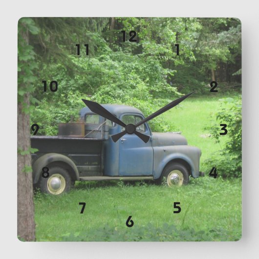 Carrée Horloge vintage du mur du camion (Recto)