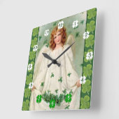 Carrée Horloge vintage Irish Angel (Angle)