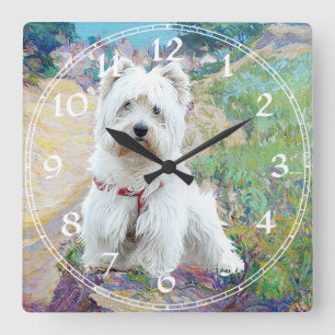 Carrée Horloge West Highland White Terrier