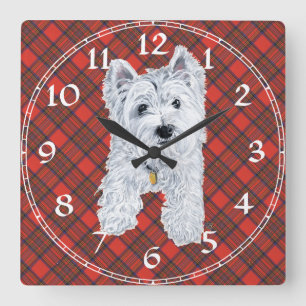 Carrée Horloge West Highland White Terrier