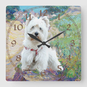 Carrée Horloge West Highland White Terrier
