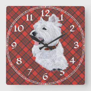 Carrée Horloge West Highland White Terrier