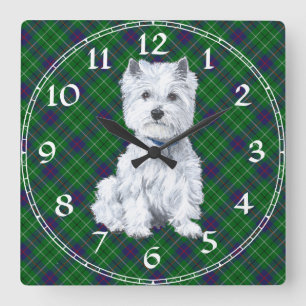 Carrée Horloge West Highland White Terrier