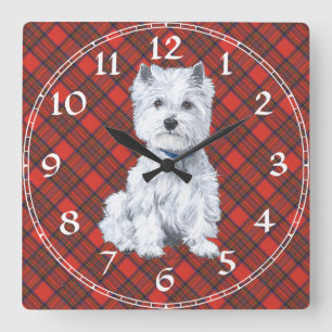 Carrée Horloge West Highland White Terrier