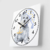 Carrée Horloge West Highland White Terrier (Angle)