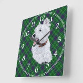 Carrée Horloge West Highland White Terrier (Angle)