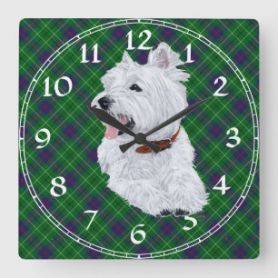 Carrée Horloge West Highland White Terrier