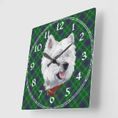 Carrée Horloge West Highland White Terrier (Angle)