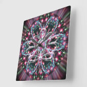 Carrée Horloge Zen Lotus Phosphorescent (Angle)