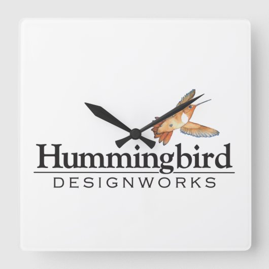 Carrée Hummingbird Designworks Horloge (Recto)