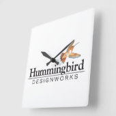 Carrée Hummingbird Designworks Horloge (Angle)