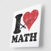 Carrée I Love (Coeur) Math Horloge (Angle)