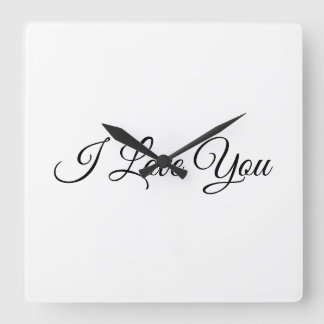 Carrée I Love You Horloge en Acrylique