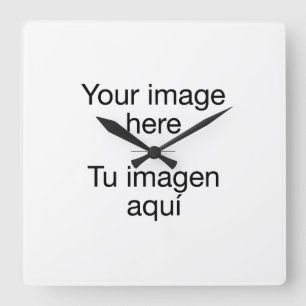Carrée Il conçoit horloge de paroi en blanc avec ta phot