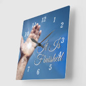 Carrée Il Est Terminé Horloge Mur (Angle)