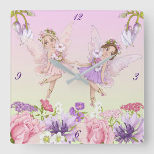 Carrée Illustrations de la fée Horloge de la pépinière