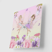 Carrée Illustrations de la fée Horloge de la pépinière (Angle)