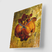 Carrée Jaune horloge vintage (Angle)