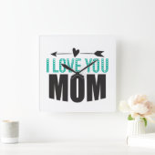 Carrée Je T'Aime Maman Horloge Mur (Maison)