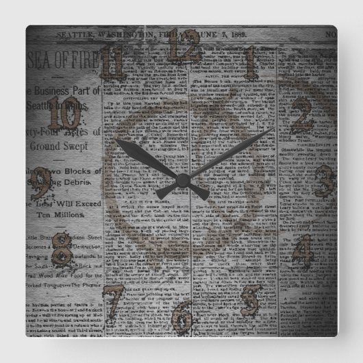 Carrée Journal et café Stains Mur Horloge (Recto)