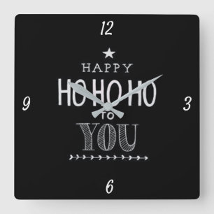 CARRÉE *JOYEUX HO HO HO À VOUS*  HORLOGE DE NOËL