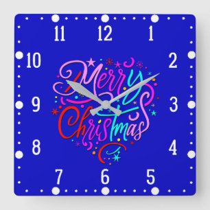 Carrée Joyeux Noël - Noël Design Horloge