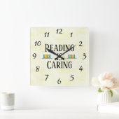 Carrée La lecture est Carnet de Mur Horloge (Maison)