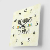 Carrée La lecture est Carnet de Mur Horloge (Angle)