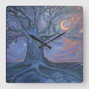 Carrée Le messager féerique de porte - horloge d'art