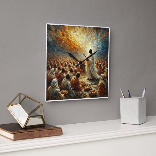 Carrée Le miracle des pains et des poissons - Horloge (Bureau)