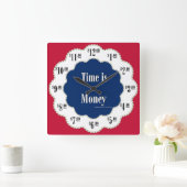 Carrée Le temps, c'est de l'argent horloge americana (Maison)