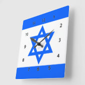 Carrée L'étoile du drapeau israélien de David Mur Horloge (Angle)