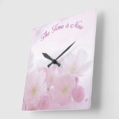 Carrée L'Heure Est Maintenant Cité Horloge Fleur Mur (Angle)