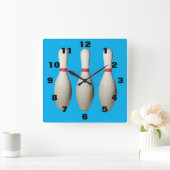 Carrée Love Bowling Pins Acrylique Mur Horloge (Maison)