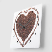 Carrée Love Coffee Horloge (Angle)